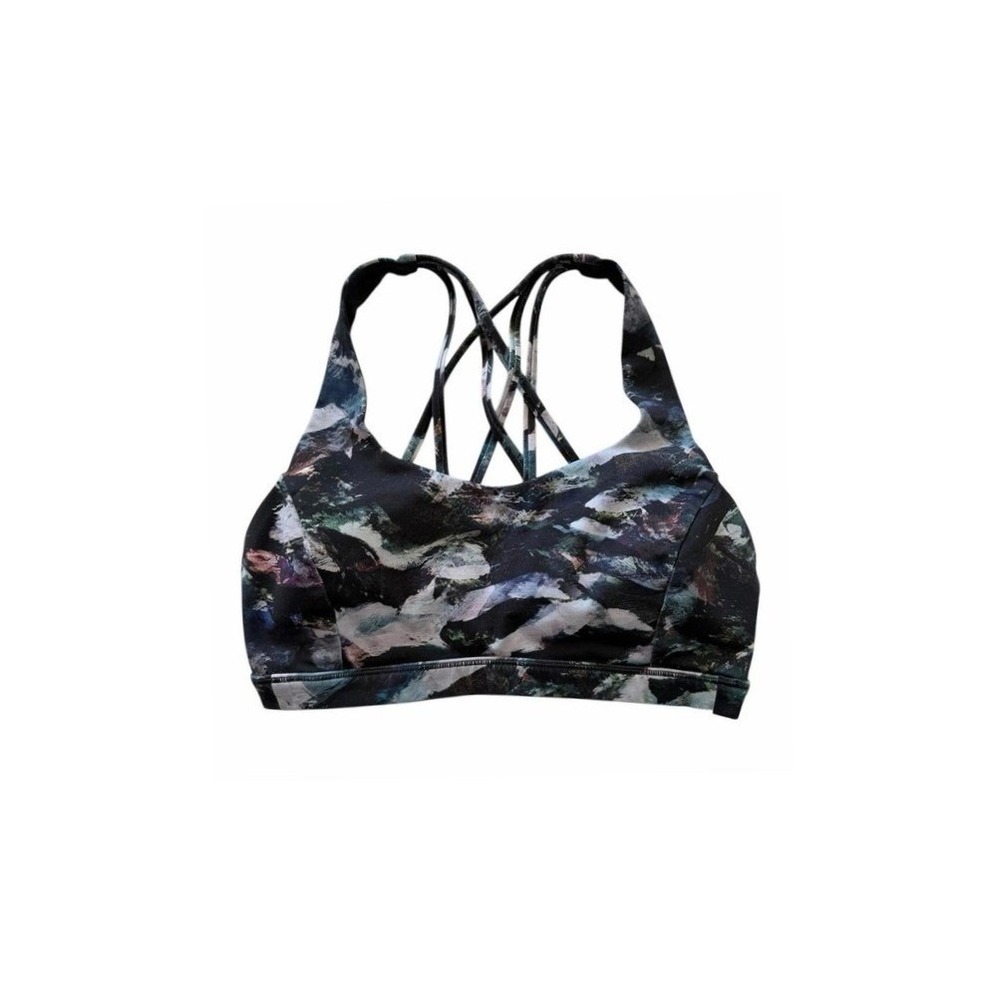 Lululemon Free To Be Serene Bra Glacier Camo Starlight Women's Sz 8 LW2ASJS Yoga
